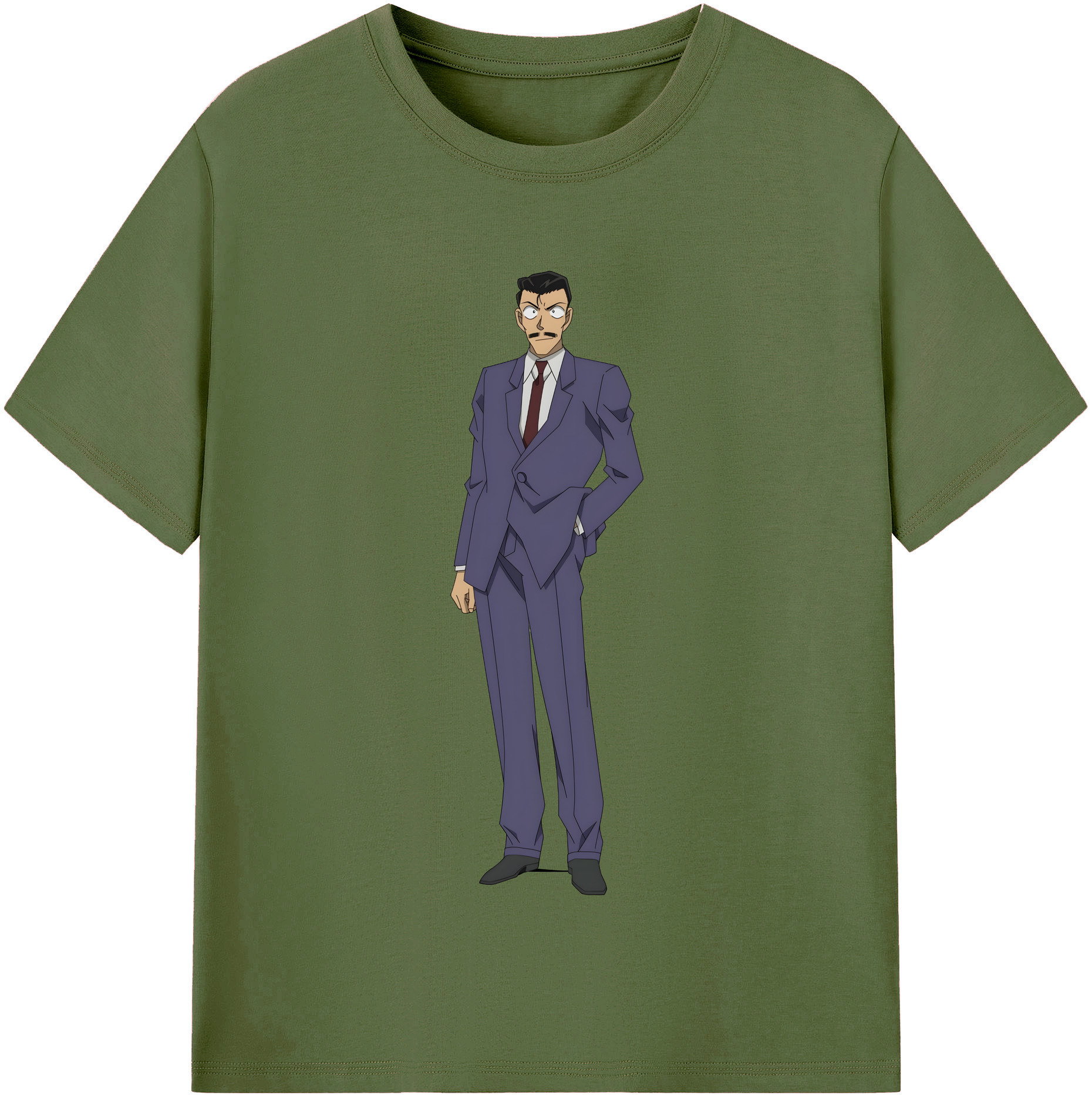 （画像用） 名探偵コナン 毛利 小五郎 もうり こごろう Detective Conan 綿100％半袖Tシャツ（フロントプリント）